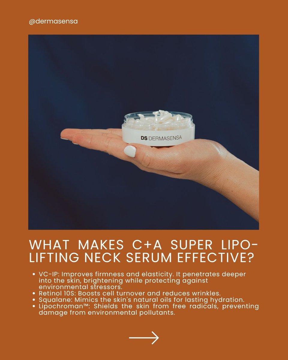 Dermasensa's tweet photo. Your neck deserves more than leftover night cream.
The skin on the neck has fewer oil glands than the face, which means it’s naturally more prone to dryness, wrinkles, and sagging over time. https://t.co/YAiImLWDE8