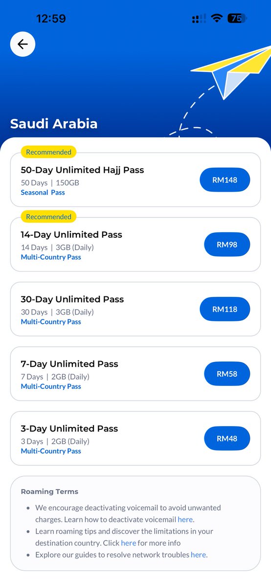 MrSours's tweet image. Stay connected sepanjang Haji 🌙📱
Unlimited internet + call, roaming Saudi tanpa risau!
Dari RM48 je. Pilih ikut tempoh trip korang

#Hajj2026 #Roaming #StayConnected