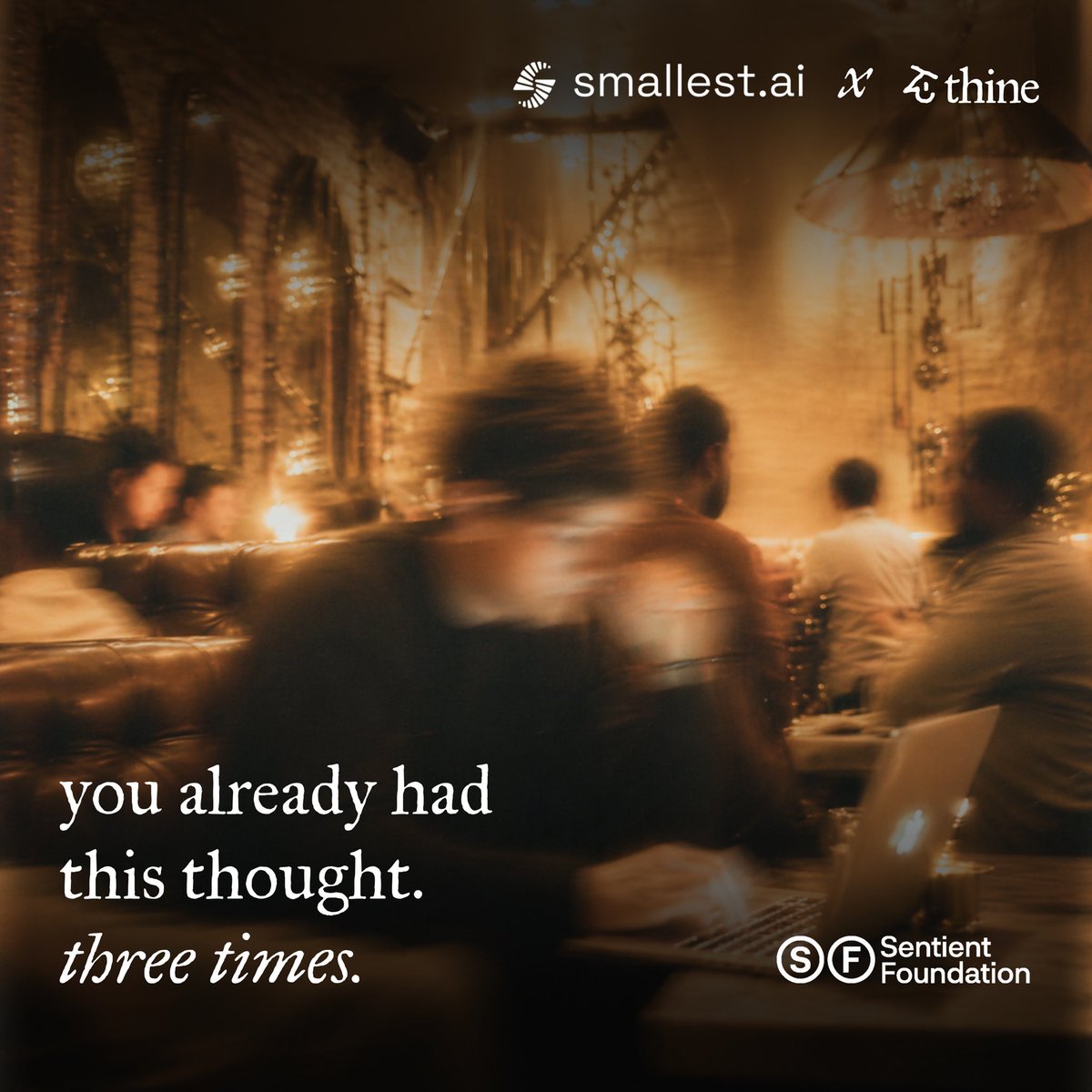 Scroll back 90 days on your own sf ai twitter feed. count how many times you posted a version of the same idea.
we did. it was a lot.

<a href="/ThineAI/">Thine</a> is for the stuff you keep rediscovering like it's new.

<a href="/pratyush_r8/">Pratyush Rai</a> <a href="/endu_29/">endu-kun</a> <a href="/adri_guha/">Adrika Guha</a> <a href="/lilyyang169/">Lily yang</a> <a href="/smallest_AI/">smallest.ai</a>