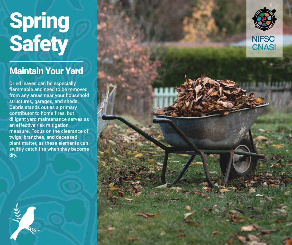 NIFSC_CA's tweet image. As you start your spring yard work, remember that clearing away dried leaves, twigs, and dead plant matter is one of the best ways to protect your home from fire. 

#FireSafety #YardMaintenance #HomeProtection #SpringCleanup