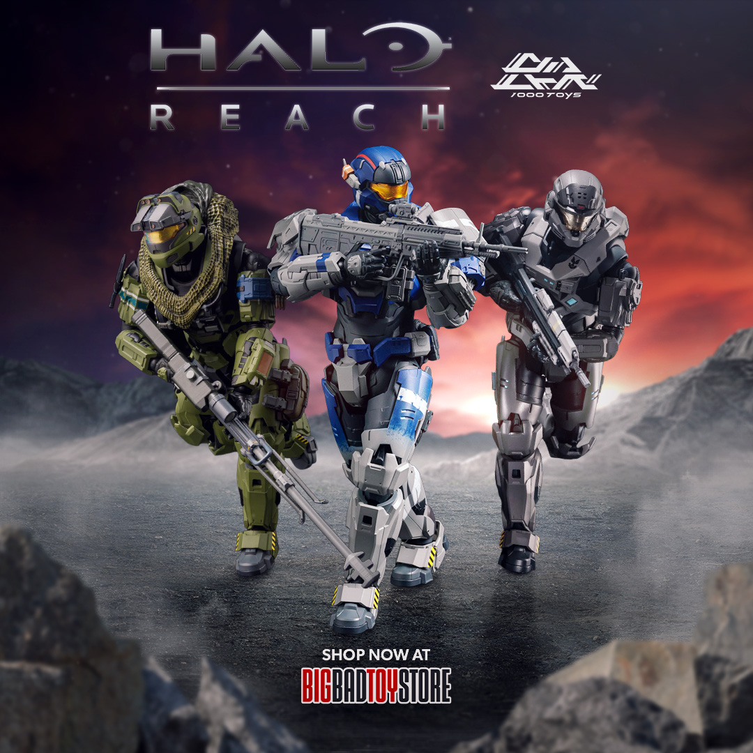 Back to Reach. One last mission. 🎯
Noble Team returns with the RE:EDIT 1/12 scale lineup—featuring Spartan-B312 (Noble Six), Jun-A266 (Noble Three), and Carter-A259 (Noble One) in exclusive editions.
Pre-order now👉 link.bigbadtoystore.com/119237 
#Halo #HaloReach <a href="/1000toys/">1000toys</a>
