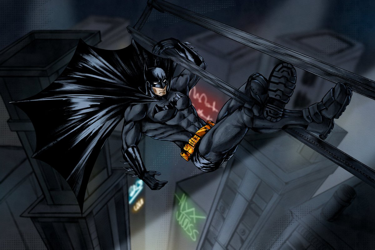 AlyxMoss's tweet photo. Posting comic art until i get job in industry. Day 1.

I hope I'll have way more willpower to continue these series of art, than i had for this mediocre background :') 
Also I NEEDED TO draw batman on this damn helicopter, i believe he genuinely enjoys it!

#comic #art #batman https://t.co/a7s4HUaPAa
