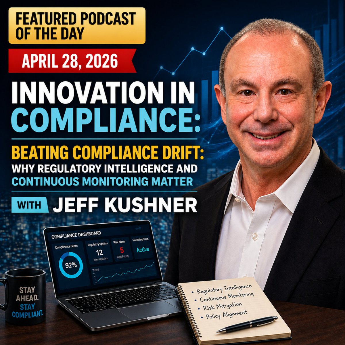 tfoxlaw's tweet image. #FeaturedPodcastoftheDay: Innovation in Compliance with Jeff Kushner on beating compliance drift through regulatory intelligence and continuous monitoring.
 
Listen, read, and subscribe today: bit.ly/4sWzhor #Compliance #RegTech #RiskManagement