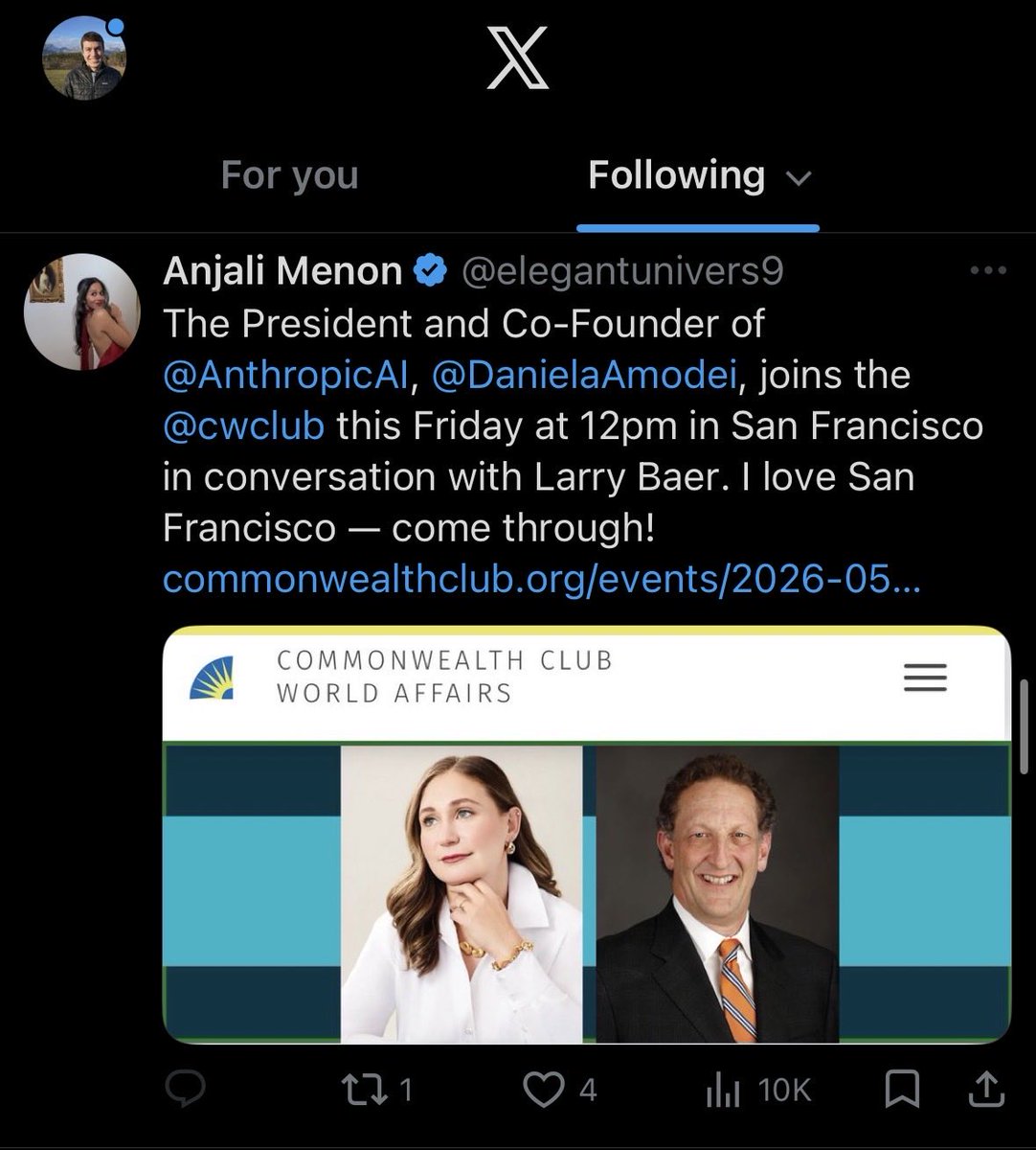 alexhaefner's tweet photo. X seems to be serving ads in your feed without attribution. It’s extreme enshittificafion. Here’s an example of an ad served to me on X for someone I don’t follow in the “following” tab with no marked ad tag anywhere https://t.co/2m0r4hMxXL
