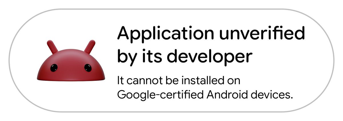 SaudiAndroid's tweet image. 🚨🚨 بدأت قوقل في إطلاق نظام التحقق من المطورين على أندرويد في عدة دول.

⚠️انتبه لهذه العلامات إذا بتحمل تطبيق Apk من خارج قوقل بلاي.
خدمة Google Play Protect بتفحص التطبيق وتحط لك علامة عليه:
🟢 مطوّر موثق تم التحقق منه.
🔴 مطوّر مجهول لم يكمل عملية التحقق.

#Google #Android