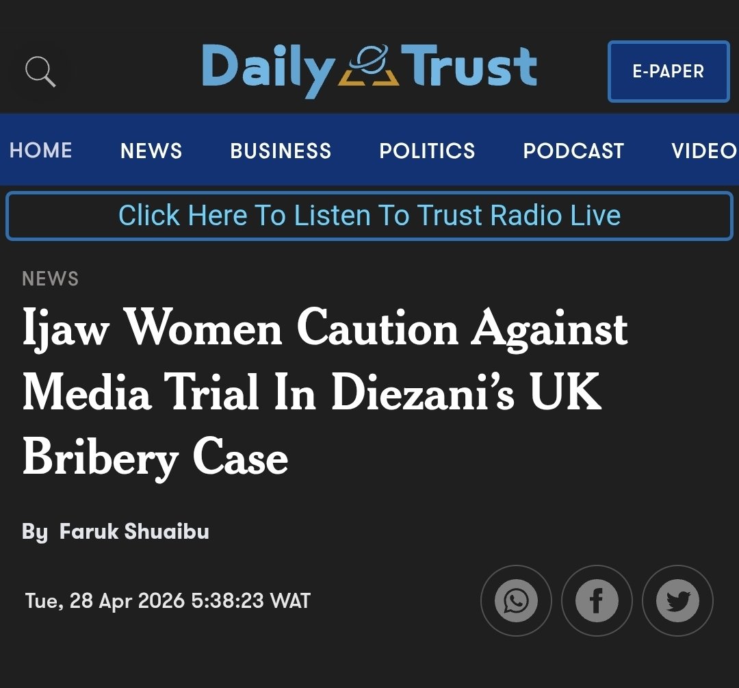 Boma_Wills's tweet photo. Show of solidarity: Ijaw people are saying No to media trial of their illustrious daughter 
https://t.co/2rgYAp5qha https://t.co/D8wYF4zSaB