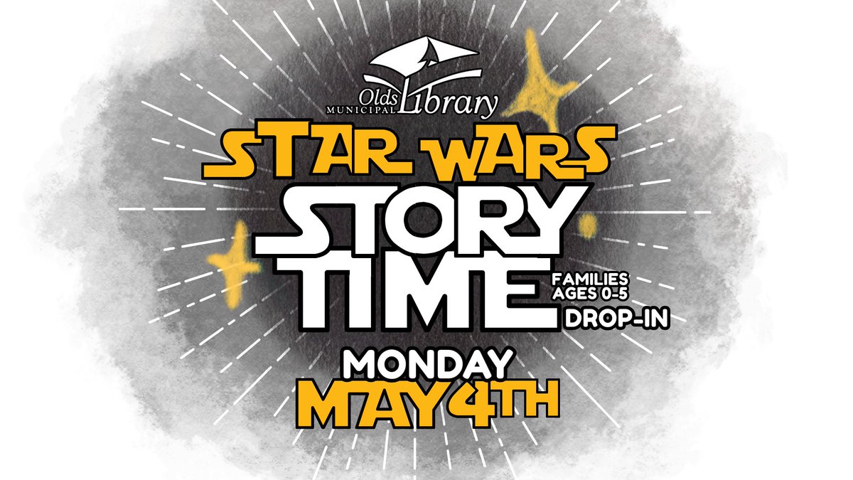 oldslibrary's tweet image. May the 4th be with you! 🌟 Join Special Star Wars Storytime at Olds Library on May 4, 10:00–10:50 a.m. Fun for families and kids — costumes welcome! Details: wix.to/Xez2Vvw #MayThe4th #StarWars #Storytime #OldsLibrary