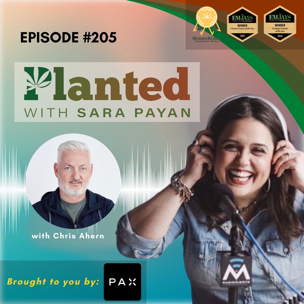 plantedwithsara's tweet photo. It’s Tuesday and the latest episode of Planted with Sara Payan is LIVE!

This week, @SaraMPayan sits down with CEO of @pax_official, Chris Ahern.

⛓️‍💥 https://t.co/XG98FxlMkm

@radiosmisfits @JVPehrson #cannabis #podcasts #TravelsWithPax #conversationisnormalization https://t.co/rQyJ8wGBLY