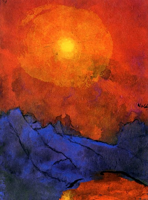 Makel_art's tweet photo. Coucher de soleil sur les montagnes bleues
Emil Nolde - 1945 https://t.co/C9QAlap4Qi