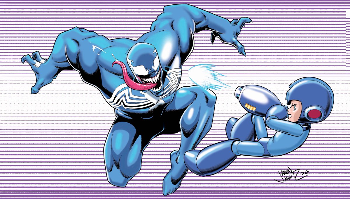 JasonMuhr's tweet photo. Capcom vs Marvel-Venom &amp; Mega Man

I went to @GGhostArcade a few weeks back &amp; fell in love with this game all over again. I'm going to try and doodle a few more battles in between deadlines https://t.co/e8b9hS1onw