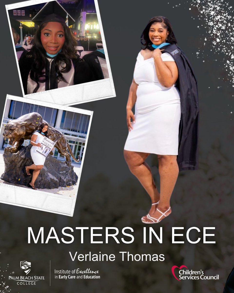 PBSCEarlyCare's tweet image. Congratulations to SEEK Scholarship Recipient and Early Childhood Educator Verlaine Thomas of New Horizons Elementary School! Verlaine graduated this past Sunday from FIU with her Masters of Science in ECE! #graduate #inspiringsuccess #ece #yougogirl