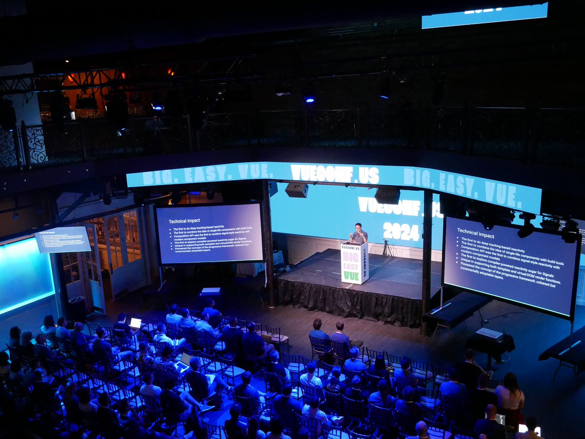 vueconfus's tweet image. You won’t find this energy online 👀

Rooms like this are where the future of #VueJS takes shape—live talks, real moments, &amp;amp; ideas you can’t replicate on a screen (yes, AI included 🤖)

Be there 🚀
#VueConfUS

Hosted by @vuejs creator @evanyou

🎟 Tickets: vueconf.us