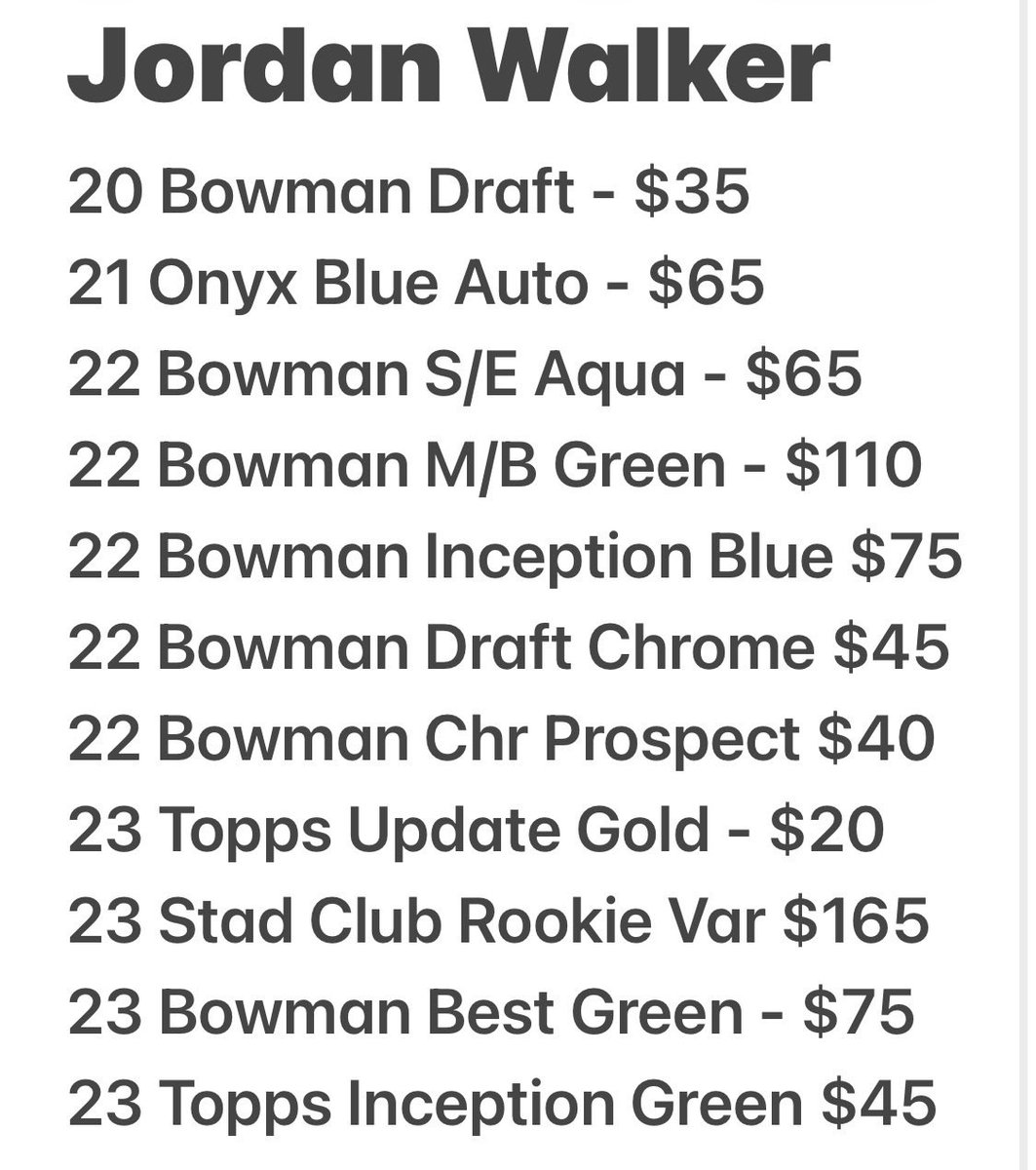 BobbHawkCards's tweet photo. @TheShop_CC Looking to move some Walker inventory.  Id like to move some of these and buy an upgrade. https://t.co/AiTxSJlEKa