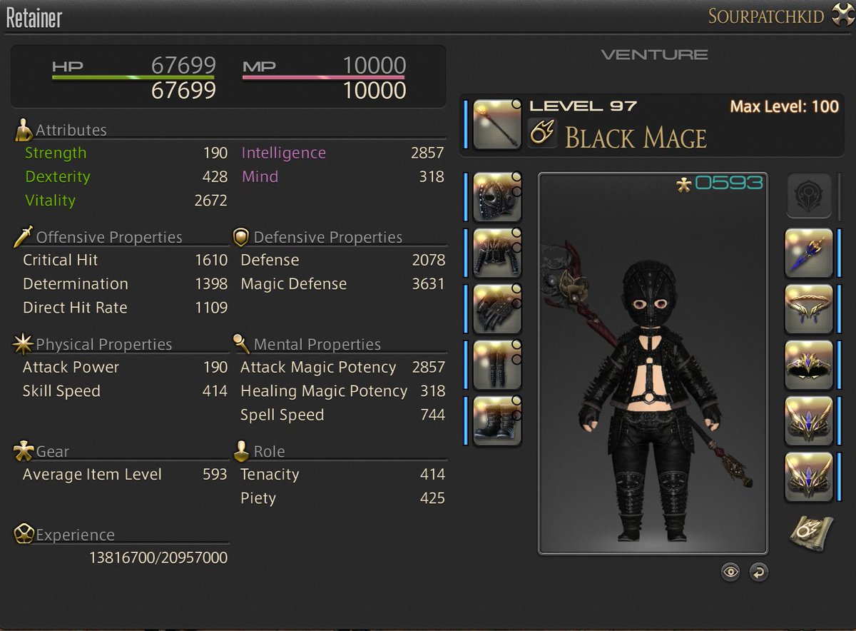 Went to update my Retainer's gear and...I forgot this was the 96 set... 😭💀 #FFXIV