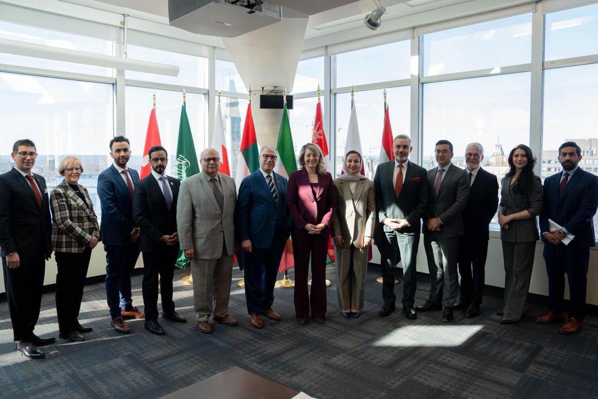 KSAembassyCA's tweet photo. #Ottawa | H.E. @amalalmoallimi participated in a roundtable hosted by Minister @melaniejoly reaffirming Canada’s position as a trusted partner in the Gulf region @amalalmoallimi highlighted 🇸🇦’s Vision 2030 &amp;economic transformation while highlighting the growing 🇸🇦 🤝🇨🇦 relations https://t.co/239yPLFHPF