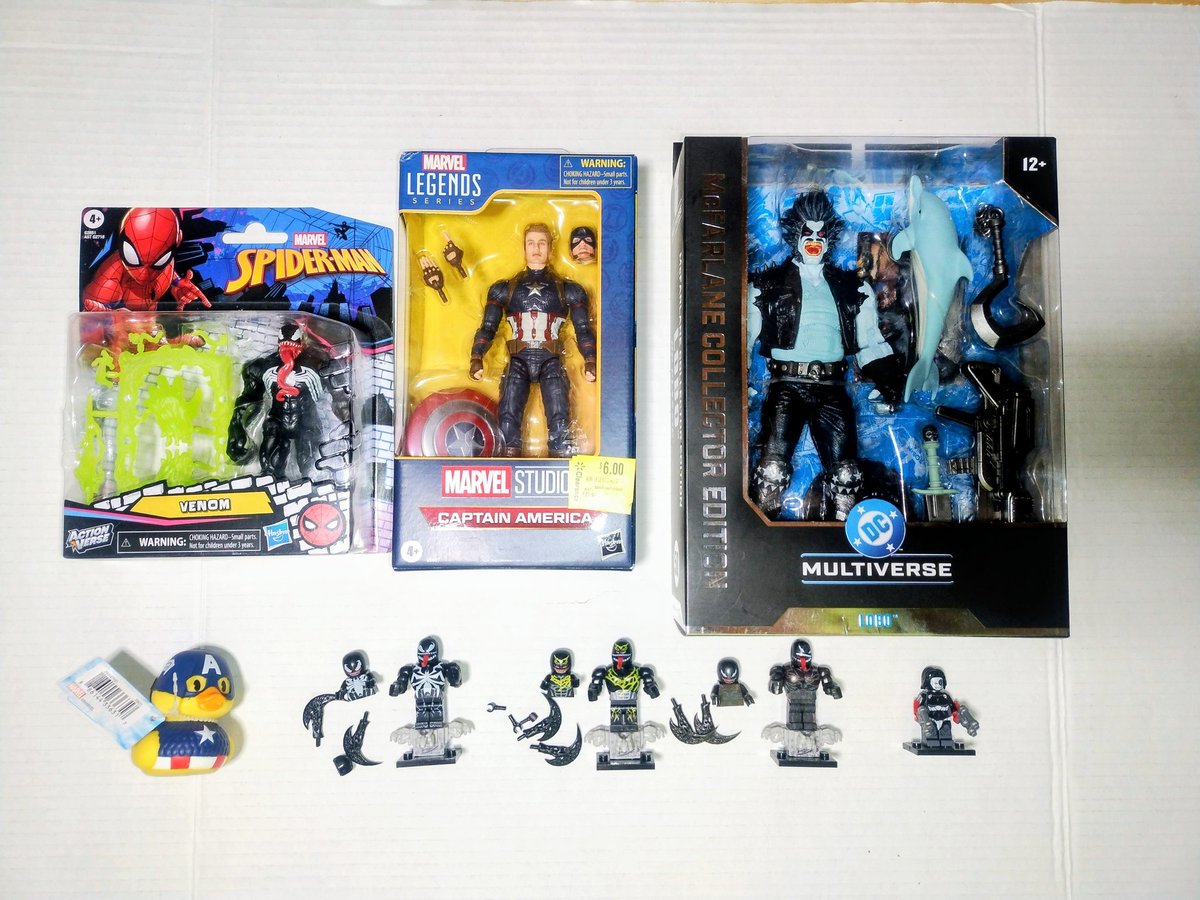 RobCollectsFigs's tweet photo. Last 2 weeks pick-ups.
Pic 1&amp;2:
2 weeks ago.
A lot of great stuff from a newer collector store.
$10 &amp; $5 games from Walmart,
Current and back issue comics from LCS

Pic 3&amp;4:
Last week.
Figures from local retail stores,
Flegos from local store Game Players.
Current comics from LCS https://t.co/jrRFYFjERs