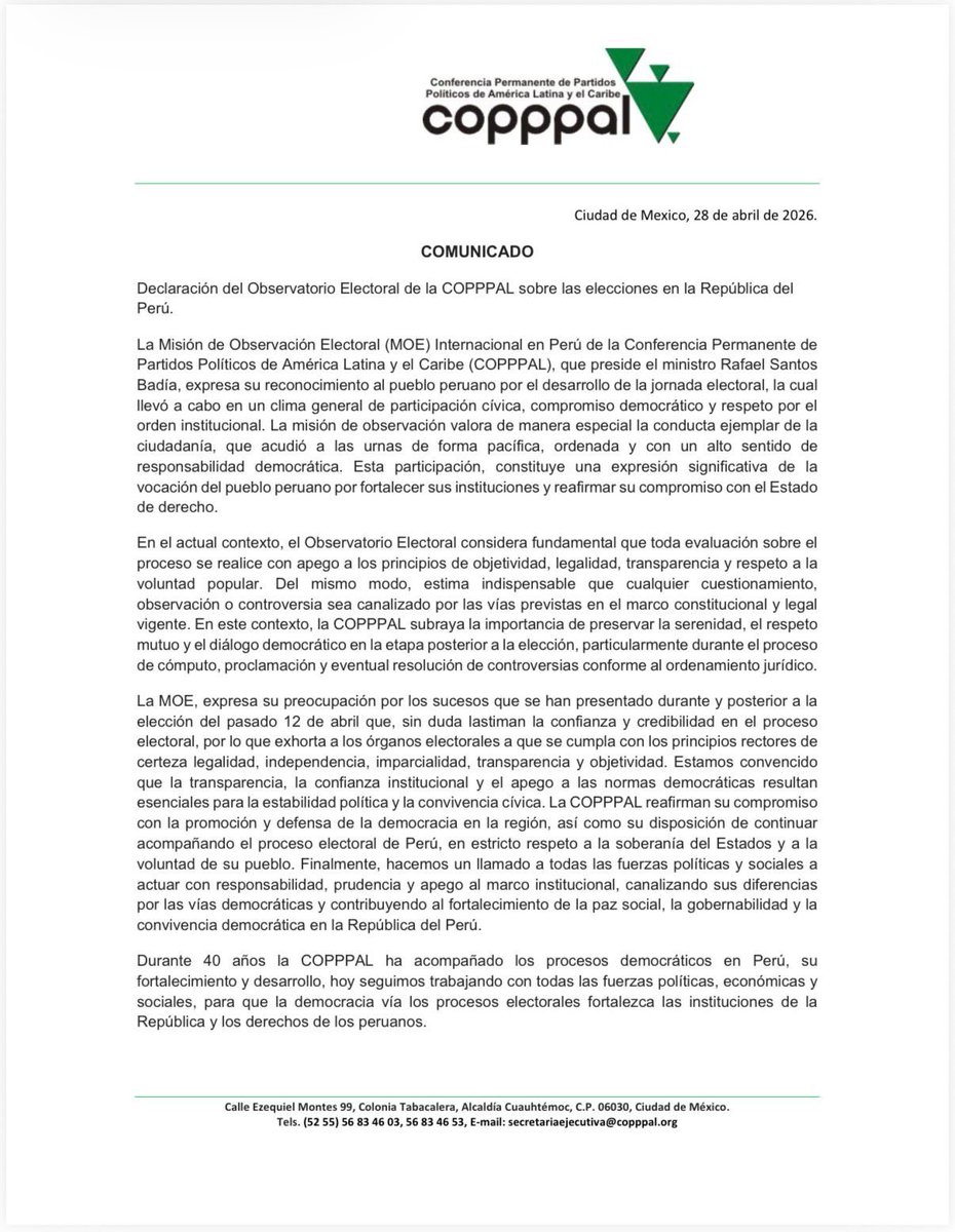 Observatorio Electoral Copppal tweet media