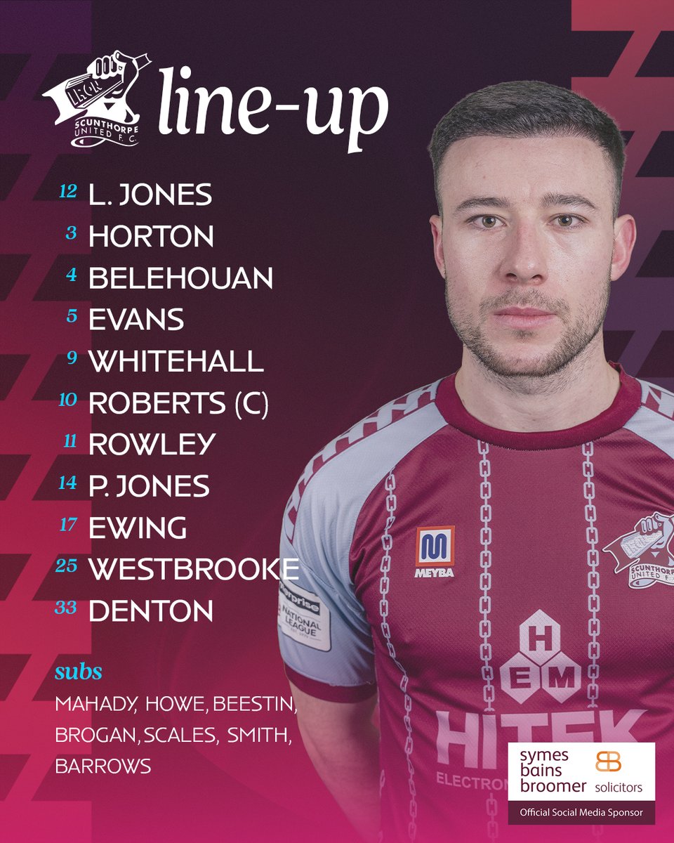 SUFCOfficial's tweet image. 📋 𝐓𝐄𝐀𝐌 𝐋𝐈𝐍𝐄-𝐔𝐏

Your Iron line-up for this evening’s play-off eliminator…

🤝 Social media on matchdays is sponsored by Symes Bains Broomer Solicitors 👉 sbblaw.com.

#UTI #IRON