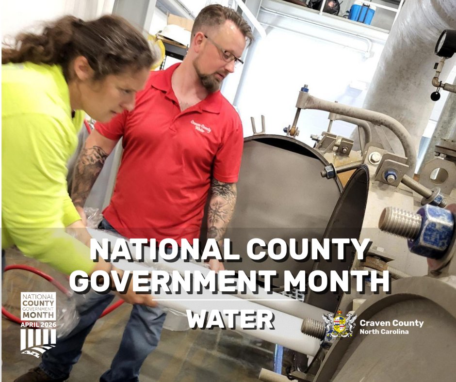 cravencountync's tweet photo. County Government Month Highlight 21 - 

The Water Department provides safe drinking water to approximately 15,000 homes and businesses. 

https://t.co/L6hZZixywA

#NCGM
#TeamCraven https://t.co/FNxhYwu04i