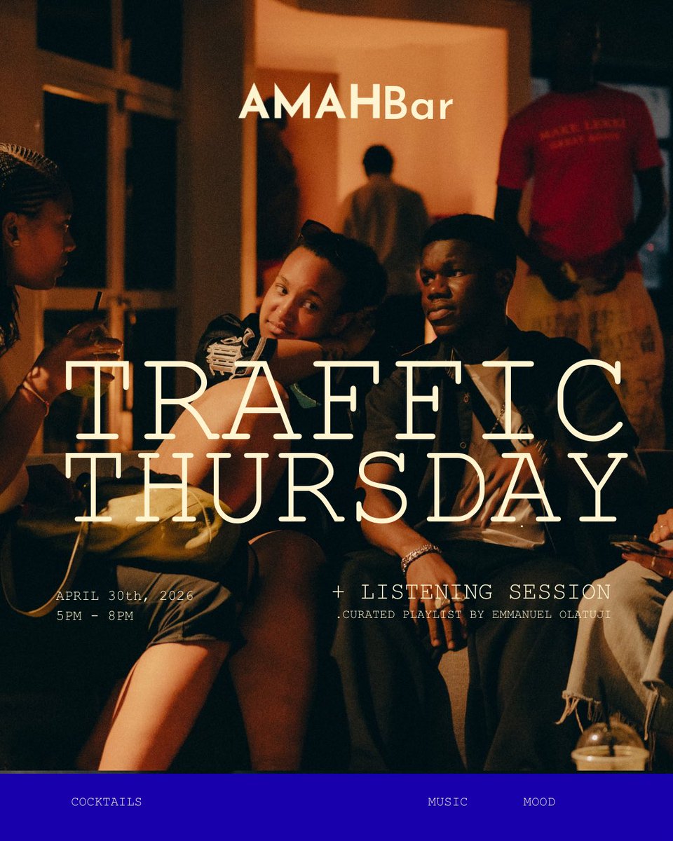 amahstudio's tweet photo. Drop by the AMAH Bar this Thursday and enjoy good drinks, great vibes, and smooth music curated by Emmanuel Olatunji 

Have a taste of a chill night away from Lagos traffic and high above the city.

https://t.co/IhdCQ50b4F https://t.co/hcNkrGHlF6