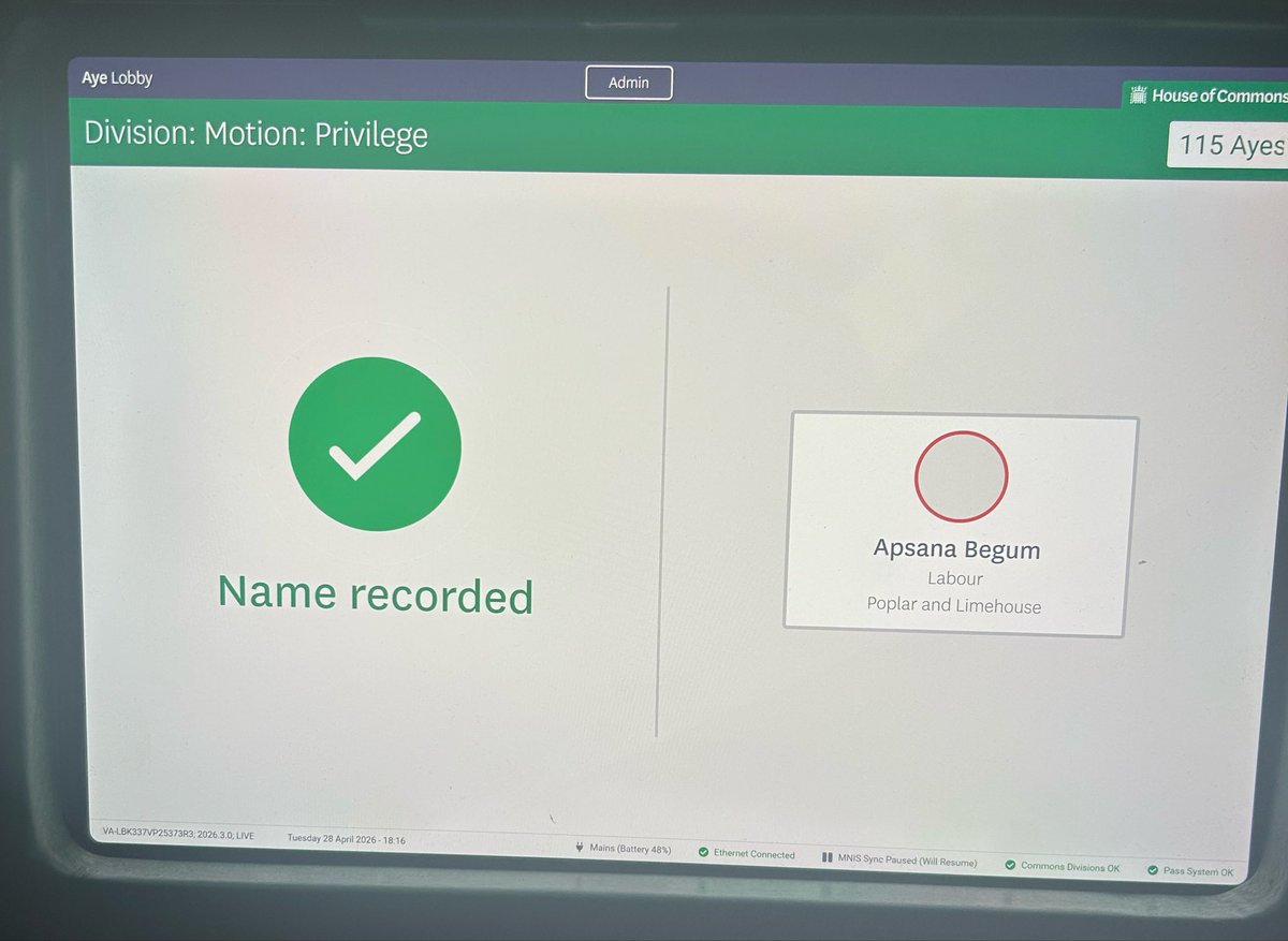 Apsana Begum MP tweet media