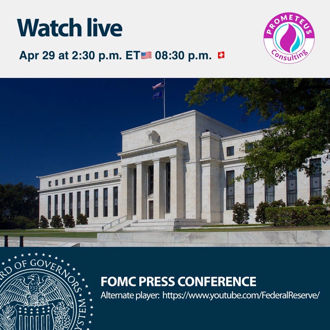 PrometeusCT's tweet image. #FED 🇺🇸 #FOMC #PressConference 

📍Tomorrow Apr 29 at 02:30 p.m. ET 🇺🇸 and 08:30 p.m. 🇨🇭

📺Watch Live

👉federalreserve.gov
👉youtube.com/FederalReserve/