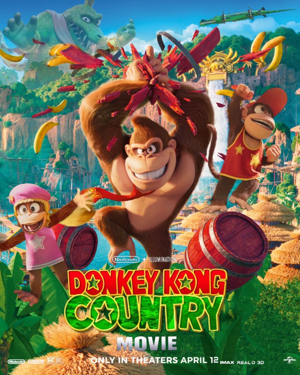 Galaxy326202's tweet image. Yes, April 12, 2028 will probably be Donkey Kong Country Movie! #SuperMarioGalaxyMovie #SuperMario #Nintendo #DonkeyKong