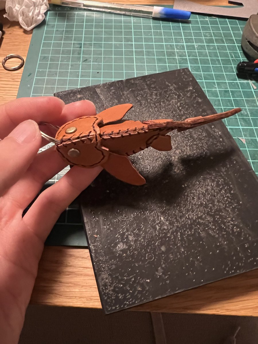 singularity_UC's tweet photo. 古代魚にハマる息子のために頑張って作ったダンケルオステオス。
ステッチ若干ミスった部分あるけど喜んでくれるかな…。 https://t.co/uoDvh0ILnD