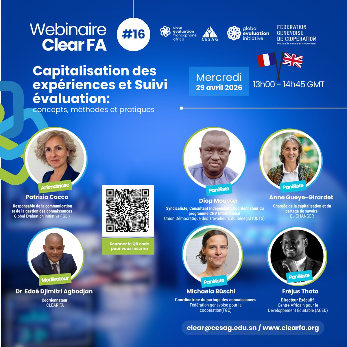 ClearFA_CESAG's tweet photo. 🚨 DEMAIN ON PASSE À L’ACTION !
WEBINAIRE BILINGUE
Vos projets sont riches… mais vos apprentissages restent dans des rapports ?
👉 Transformez vos expériences en impact concret.
Inscrivez-vous :
 https://t.co/nfBeHUED6j
#Webinaire #Capitalisation #SuiviEvaluation #MEAL #Afrique https://t.co/oU1Fg3Onv5