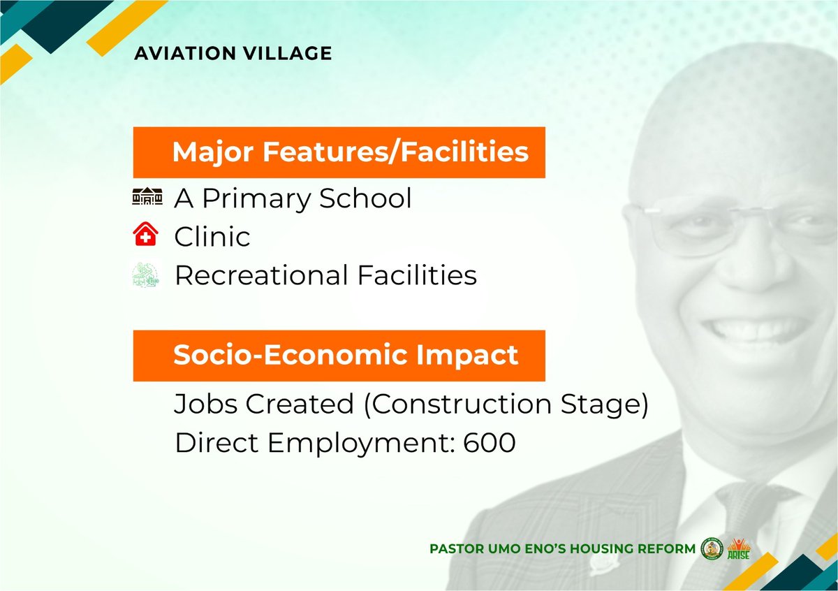 UmanaSaviour's tweet photo. Did you know Aviation Village includes a school, clinic and recreational facilities, not just housing units? #ARISEProjectImpact https://t.co/R61QXDhInj