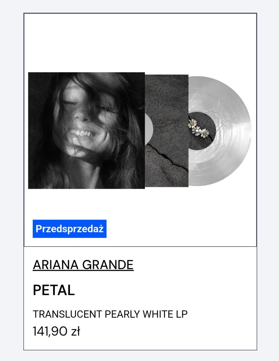 InfoArianaPL's tweet photo. 🚨 W oficjalnym sklepie Universal Music Polska, możecie już zamówić nowy album Ariany w przedsprzedaży!
Dostępne są dwie wersje winyla, CD oraz kaseta ꕤ

📎: https://t.co/CoziyJDHxR https://t.co/fK1DrPHAlF