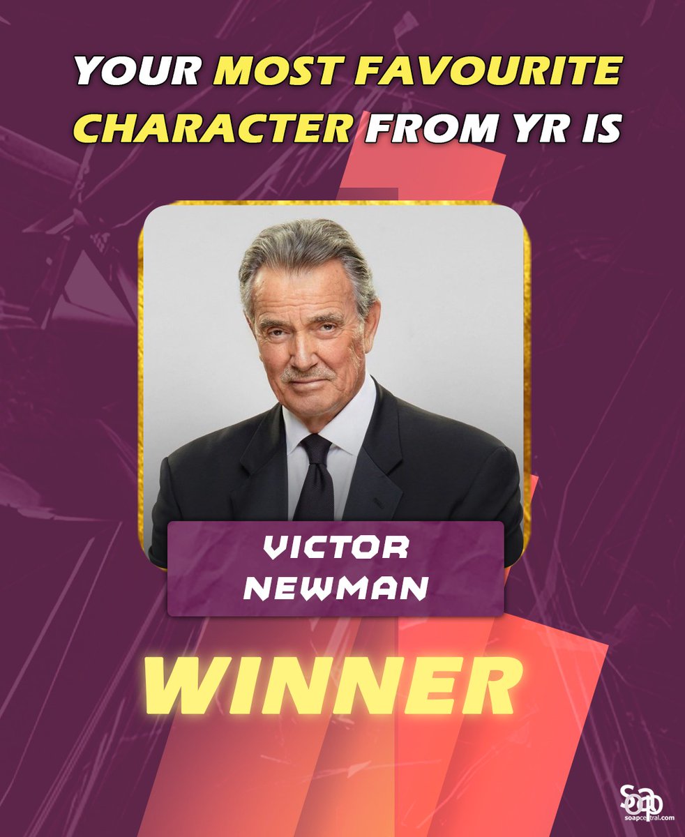 soapcentral's tweet image. 🏆 And your winner is… Victor Newman!!! 

A true legend of The Young And The Restless!! 🥳

#YR #Y&amp;amp;R #TheYoungAndTheRestless