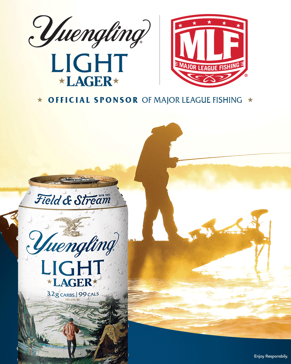 yuenglingbeer's tweet photo. Cast, sip, repeat 🎣🍺 Proud to be the Official Sponsor of @MajorLeagueFish.
#Yuengling #LightLager #MLF #FishingLife #EnjoyResponsibly https://t.co/ZKVb3O82zk