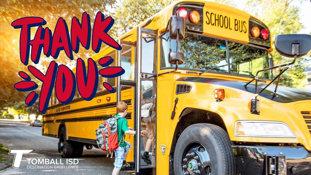TomballISD's tweet photo. Happy National School Bus Driver Appreciation Day!
Thank you, Tomball ISD bus drivers, for keeping our students safe and starting and ending each day with care and a smile. We appreciate you! #ThankABusDriver
#DestinationExcellence https://t.co/VC36uGeidB