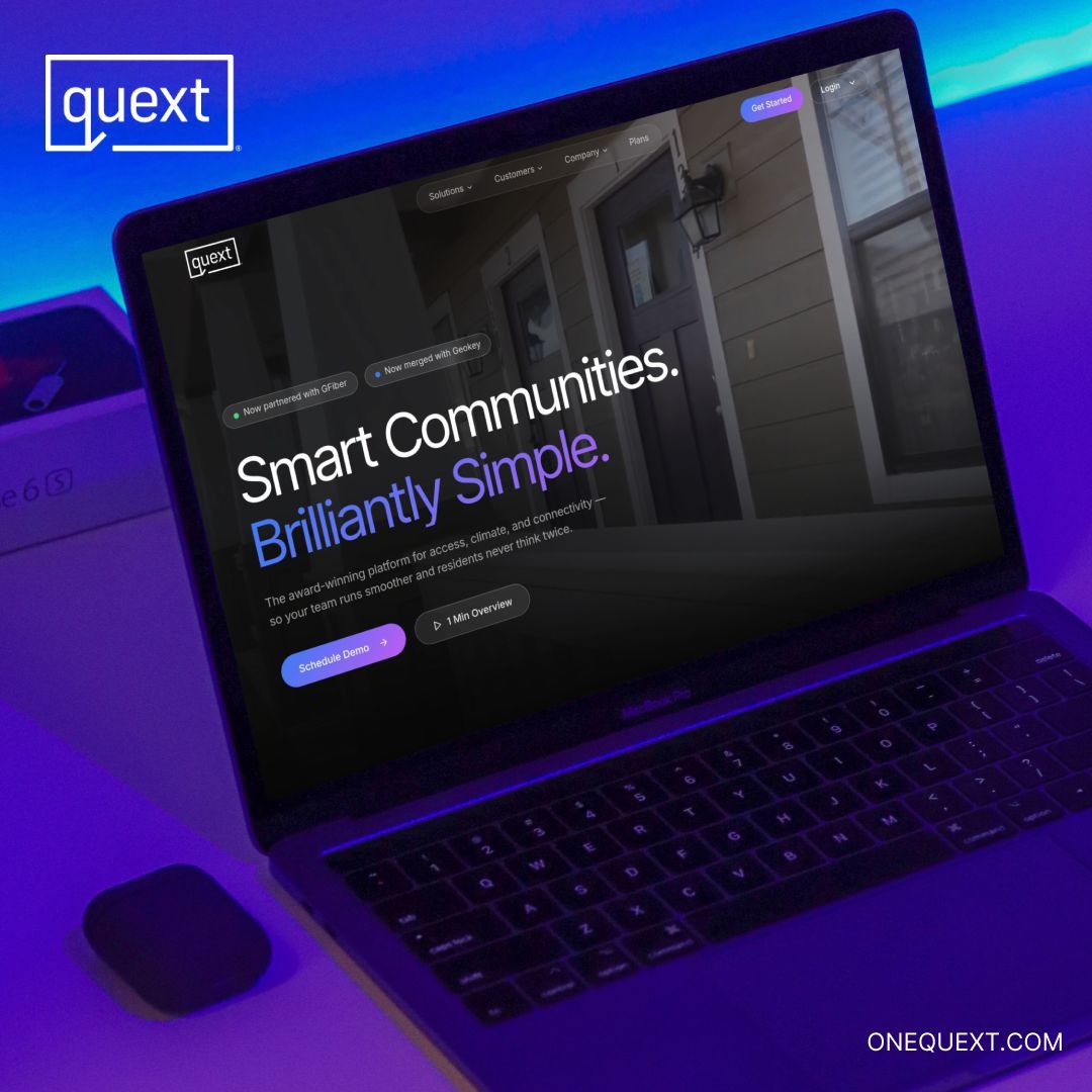 OneQuext_'s tweet photo. The smart community space just changed. Quext and @geokeyinc are now OneQuext, one platform, one ecosystem, one new standard for multifamily tech. We launched a completely refreshed website to match the moment. Come see it.
https://t.co/CdHPHn0ult https://t.co/BLXKm53l9m