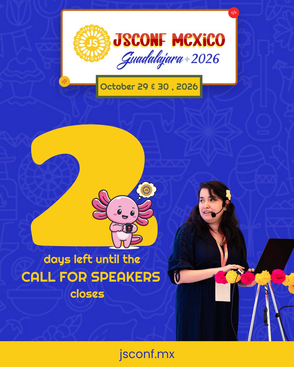 JSConf MX 2026 | 29 & 30 de Oct GDL 🇲🇽 tweet media