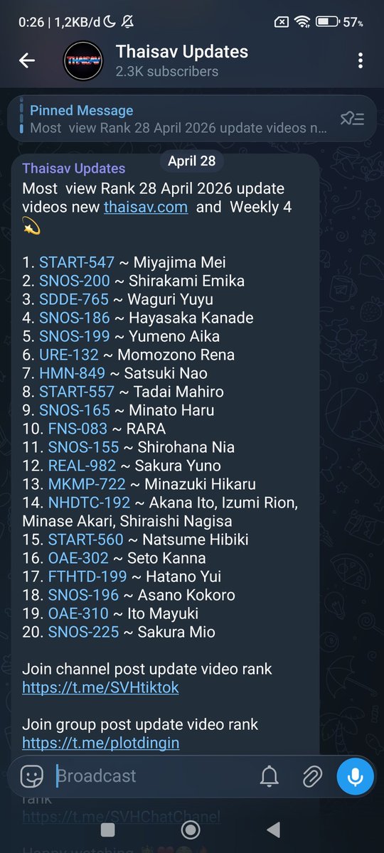 Thaisav_Updates's tweet photo. Most  view Rank 28 April 2026 update videos new domain https://t.co/45bgmDhsMe Weekly 4 💫 Join Channel telegram https://t.co/sb7RZrmWIZ https://t.co/GMvHkDsbQ5