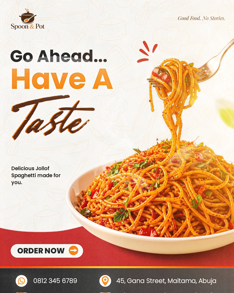 Emma_D_designer's tweet image. Most food brands chase discounts. 
What they need is a better strategy. 📈

​For Spoon &amp;amp; Pot, I built visuals that sell comfort and trust, not just meals. 🍲

​Nigerian food startups: 𝗗𝗠 𝗦𝗧𝗔𝗥𝗧  to scale. 📩

#foodbusiness #graphicdesign 
#foodbranding