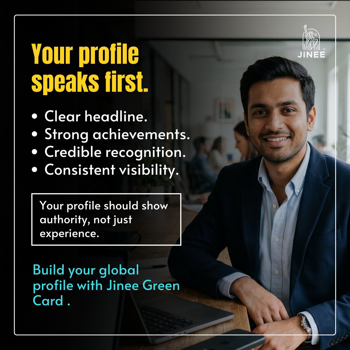 jineegreencard's tweet image. Your profile speaks first.

USCIS checks proof, not promises.

Strong achievements.
Real recognition.
Clear authority.

Build a profile that gets noticed.

Start with Jinee Green Card.

#EB1A #GreenCard #USCIS #JineeGreenCard #ProfileBuilding