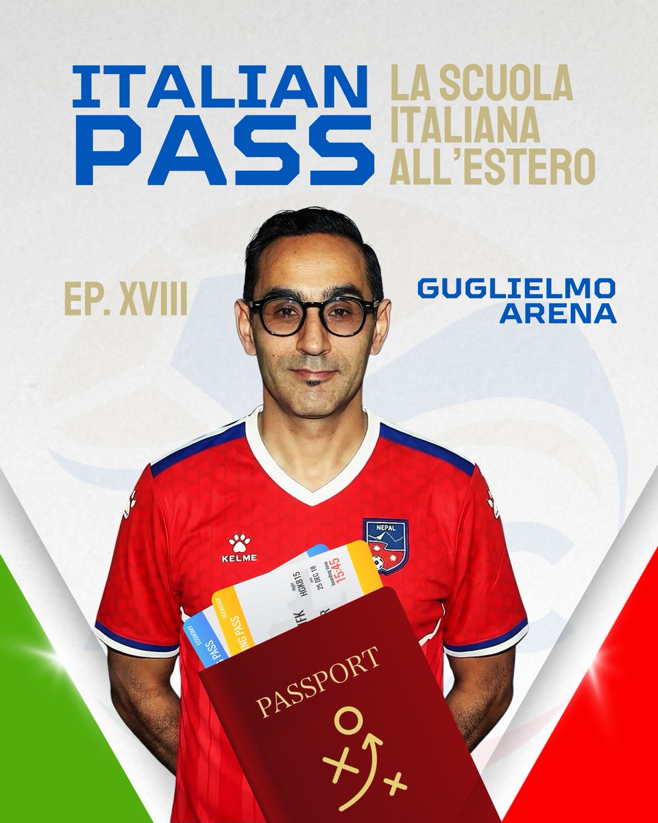 AIACNazionale's tweet image. 🇮🇹✈️🇳🇵 #ItalianPass Ep. XVIII | Guglielmo Arena
Da marzo 2026 CT del Nepal, Arena porta la scuola tecnica italiana in un nuovo contesto di sviluppo: 12 Paesi, 2 Nazionali asiatiche, titoli in Burkina Faso e Oman.
Il #softpower degli allenatori italiani continua.
#soccerdiplomacy