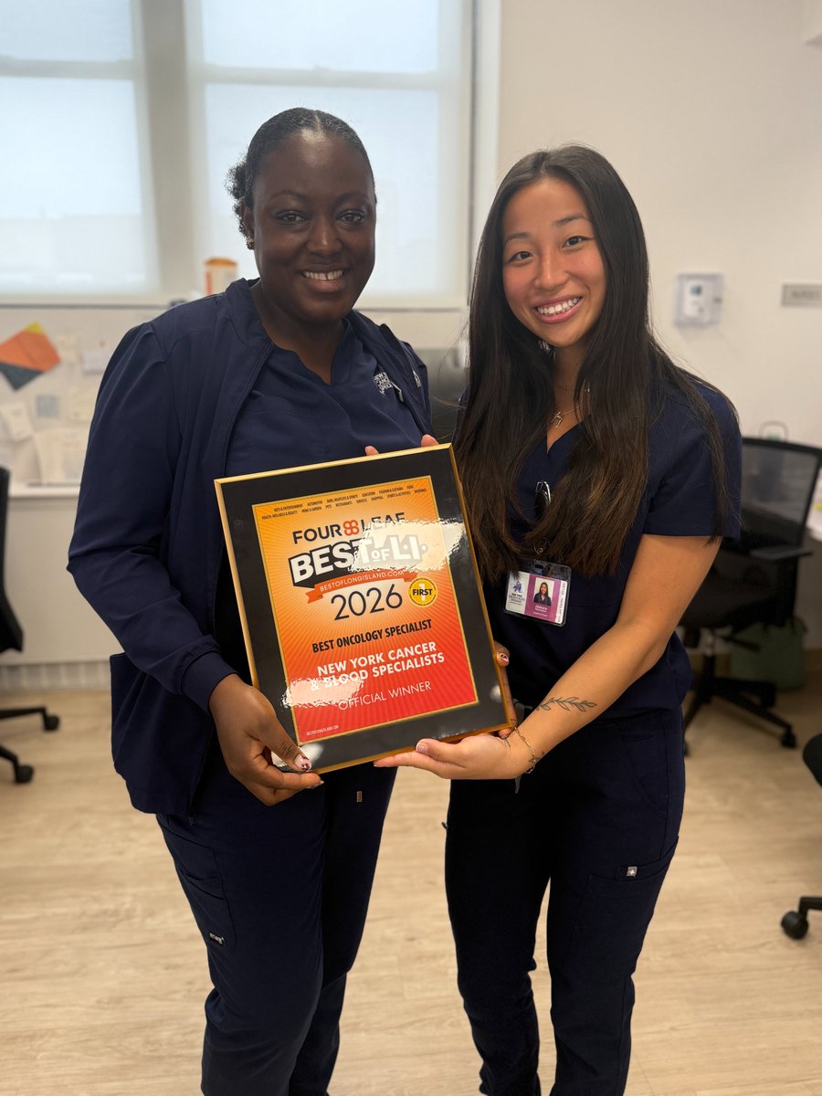 NewYorkCancer's tweet photo. We are honored to be named the 2026 Four Leaf Best of Long Island winner for Best Oncology Specialist.

This recognition belongs to every patient who trusted us with their care, every family who walked through our doors, and every team member who shows up every single day. https://t.co/fy5KpNkjiu