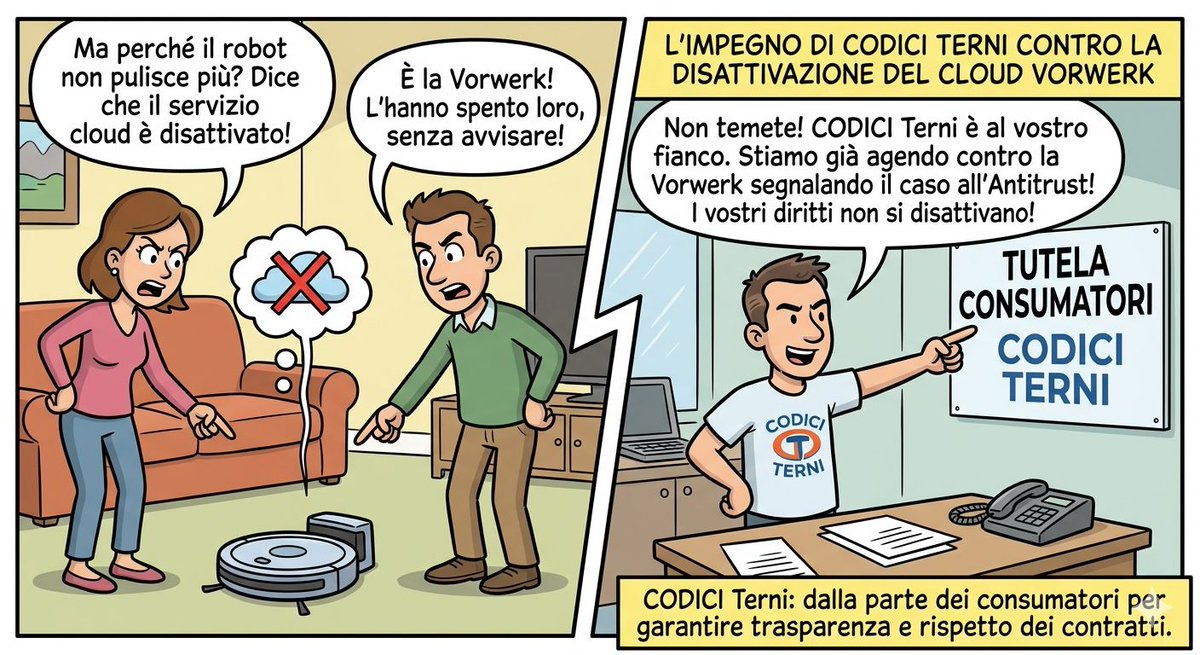CodiciTerni's tweet photo. https://t.co/OleyFxYCrU
Hai un Robot Vorwerk Neato? Senza Cloud Non Funziona Più: Come Chiedere Rimborso con CODICI https://t.co/jV18QALuxd
