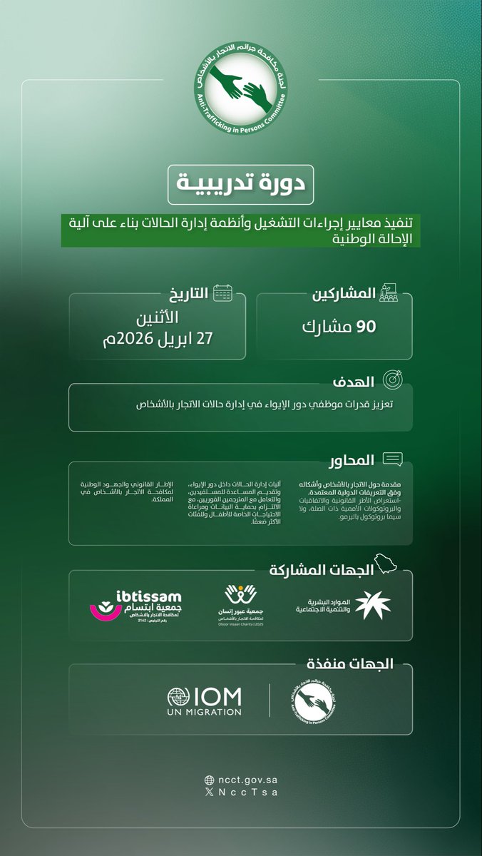 لجنة مكافحة جرائم الاتجار بالأشخاص tweet media