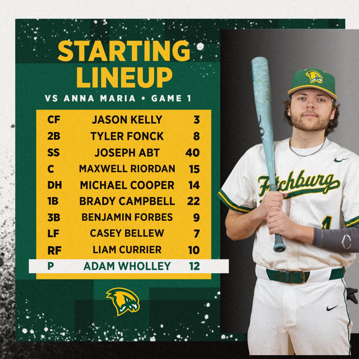 FSU_Falcons's tweet image. ⚾Here is your @fsufalconsbaseball starting lineup for their @mascacsports game one matchup against the AMCATS of Anna Maria this afternoon.

#FearTheFlock
