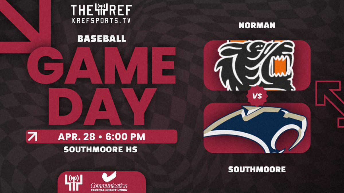 KREFsportsTV's tweet photo. ⚾️ Norman vs. Southmoore
📍 Southmoore High School
⏰ 6:00 PM
📺 https://t.co/mRyVfoXhnT https://t.co/WMvazIr0cO