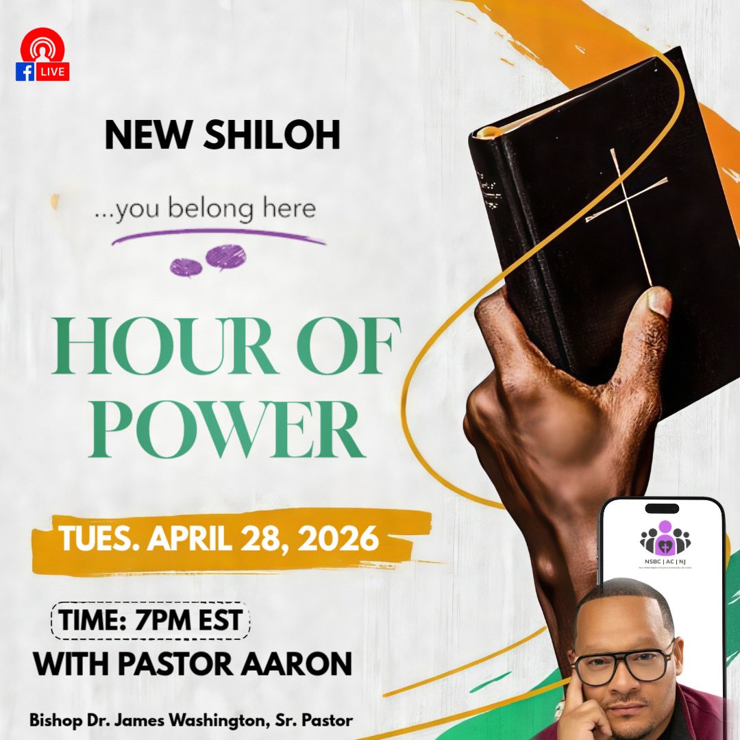 NewShilohACNJ's tweet photo. #Tonight 
⏰ Hour of Power Bible Study 🙏

Join us tonight, April 28th at 7:00 PM on Facebook Live for an uplifting and empowering Bible Study with Pastor Aaron.

📖 Come ready to be refreshed in the Word! https://t.co/F4wBwl1w5T
