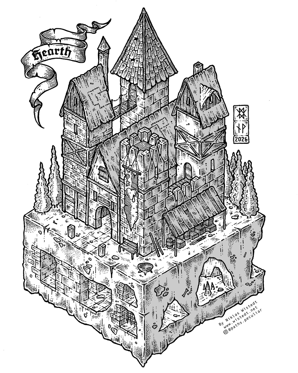 PathsPeculiar's tweet image. Please feel free to peek into my world. Have a seat by the hearth, a mug of ale and let us spend the night sharing stories of ancient realms, fickle gods and peculiar paths.

#dnd #dungeonsanddragons #ttrpg #worldbuilding #handdrawn