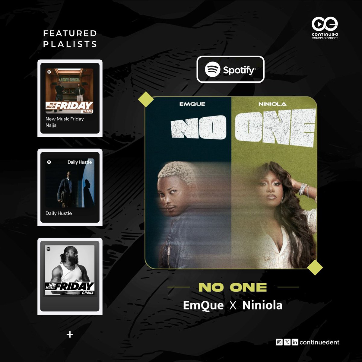 heisemque's tweet photo. #NoOne Out On All Platforms ✨🔥🔥🔥 https://t.co/GzcWx4gRgs