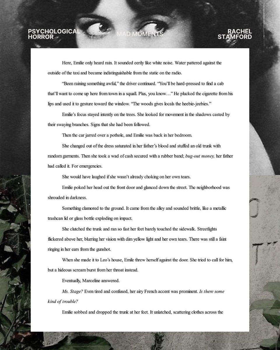 RStamfordAuthor's tweet photo. Is Emilie able to see ghosts because Athens Asylum is haunted — or is she from the future?

MAD MOMENTS is a 93k psychological horror. It's if THE SHINING took place on SHUTTER ISLAND. 

Here's the first four pages. #QuestPit #A #H #Q https://t.co/WFDdXRIbCs