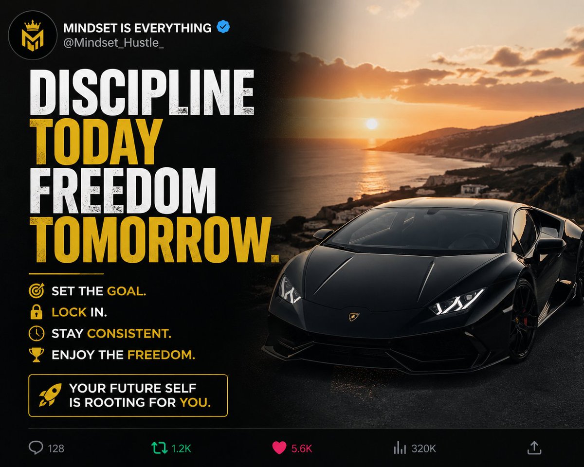 PAULUwiragiye2's tweet image. Your future is built by what you do today — not tomorrow.
Stay disciplined. Stay focused. The results will shock everyone. 🚀🔥
#Mindset #Success #Discipline #Motivation”